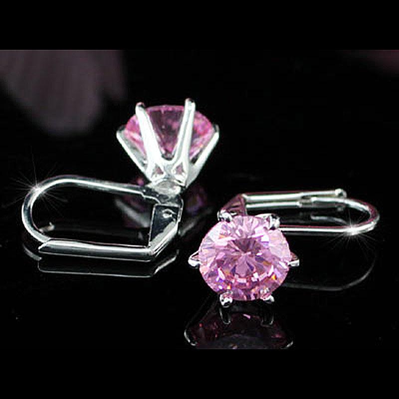 2 Carat Pink Created Sapphire Earrings XE115