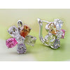 Load image into Gallery viewer, 2.5 Carat Multi-color Created Topaz Bling Flower Earrings XE169