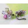 Load image into Gallery viewer, 2.5 Carat Multi-color Created Topaz Bling Flower Earrings XE169