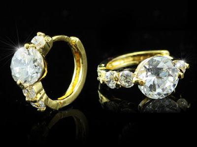 3 Carat Created Diamond Gold Huggie Earrings XE190