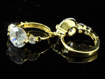 3 Carat Created Diamond Gold Huggie Earrings XE190