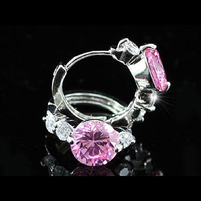 2.5 Carat Pink Created Sapphire Huggie Earrings XE219
