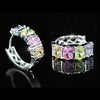 Load image into Gallery viewer, 4 Carat Multi-colour Created Topaz Huggie Earrings XE233