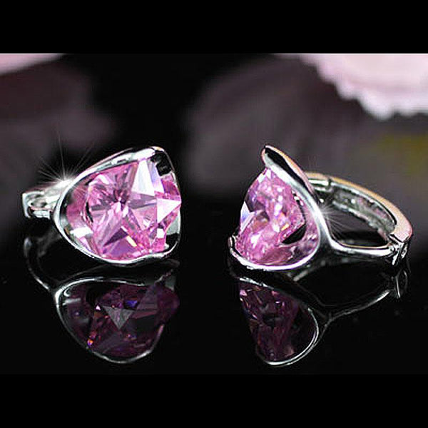 2.5 Carat Pink Created Sapphire Small Huggie Earrings XE244