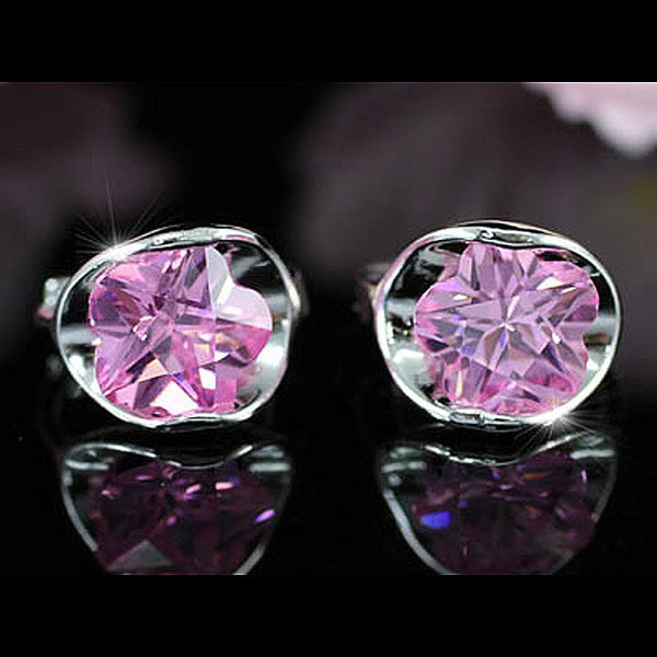 2.5 Carat Pink Created Sapphire Small Huggie Earrings XE244