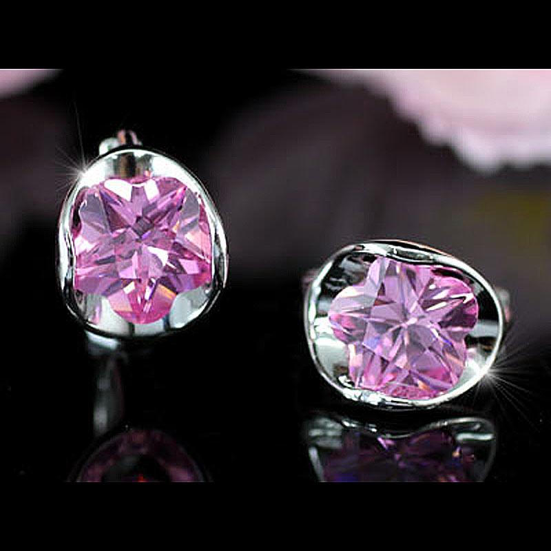 2.5 Carat Pink Created Sapphire Small Huggie Earrings XE244