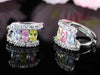 Load image into Gallery viewer, 3 Carat Multi-colour Created Topaz Huggie Earrings XE256