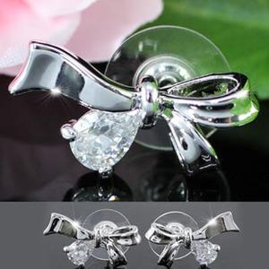 Bow Ribbon Earrings use Austrian Crystal XE287