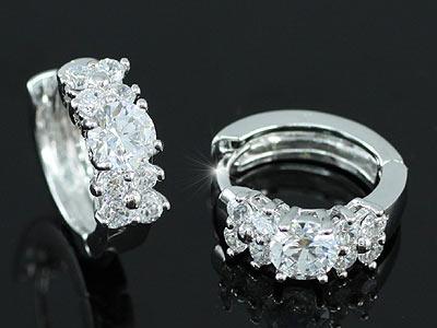 1 Carat CZ Cubic Zirconia Cubic Zirconia Huggie Earrings XE321
