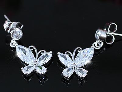 1.5 Carat Created Diamond Dangle Butterfly Earrings XE335