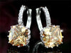 Load image into Gallery viewer, 3 Carat Sparkling Amber Created Sapphire Dangle Earrings XE342