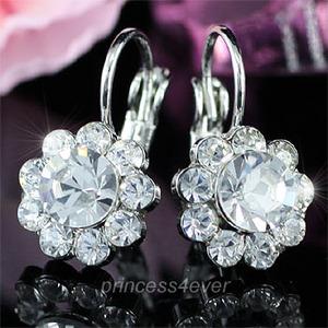 Dangle Flower Earrings use Austrian Crystal XE356
