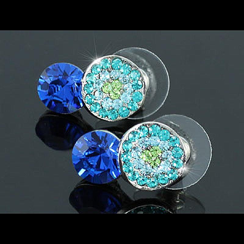 2 Carat Blue Earrings use Austrian Crystal XE362