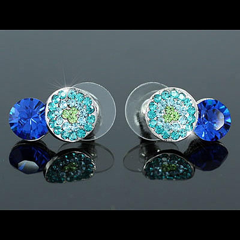2 Carat Blue Earrings use Austrian Crystal XE362