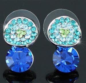 2 Carat Blue Earrings use Austrian Crystal XE362