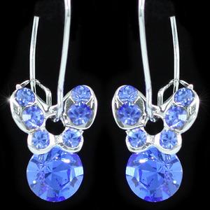 Dangle Butterfly Blue Crystal Earrings XE387