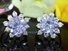 Load image into Gallery viewer, Purple of Flower CZ Cubic Zirconia Huggie Earrings XE405