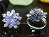 Load image into Gallery viewer, Purple of Flower CZ Cubic Zirconia Huggie Earrings XE405