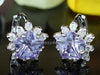 Load image into Gallery viewer, Purple of Flower CZ Cubic Zirconia Huggie Earrings XE405