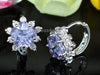 Load image into Gallery viewer, Purple of Flower CZ Cubic Zirconia Huggie Earrings XE405