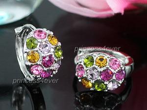 Multi-Color Crystal Small Huggie Earrings XE411