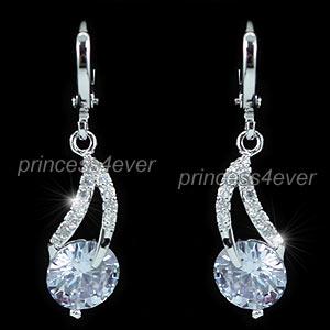 Dangle 1.5 Carat Light Purple Created Sapphire Earrings XE421