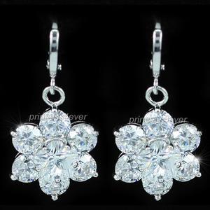 Dangle Flower 3.5 Carat CZ Cubic Zirconia Earrings XE440