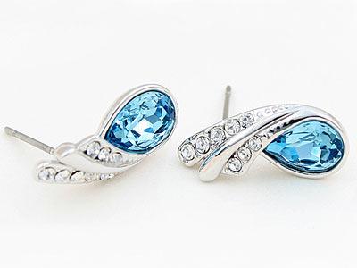 1.5 Carat Aqua Blue Pear Cut Stone Earrings XE470