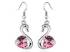 Load image into Gallery viewer, 3 Carat Pink Dangle Swan Earrings use Austrian Crystal XE475