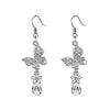 Load image into Gallery viewer, 2 Carat Dangle Butterfly Earrings Use Austrian Crystal XE486