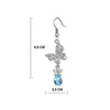 Load image into Gallery viewer, 2 Carat Aqua Blue Dangle Butterfly Earrings Use Austrian Crystal XE487