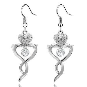 Dangle Heart Earrings use Austrian Crystal XE489