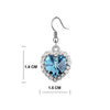 Load image into Gallery viewer, 3 Carat Aqua Blue Dangle Heart Earrings use Austrian Crystal XE494