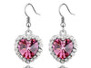 Load image into Gallery viewer, 3 Carat Pink Dangle Heart Earrings use Austrian Crystal XE496
