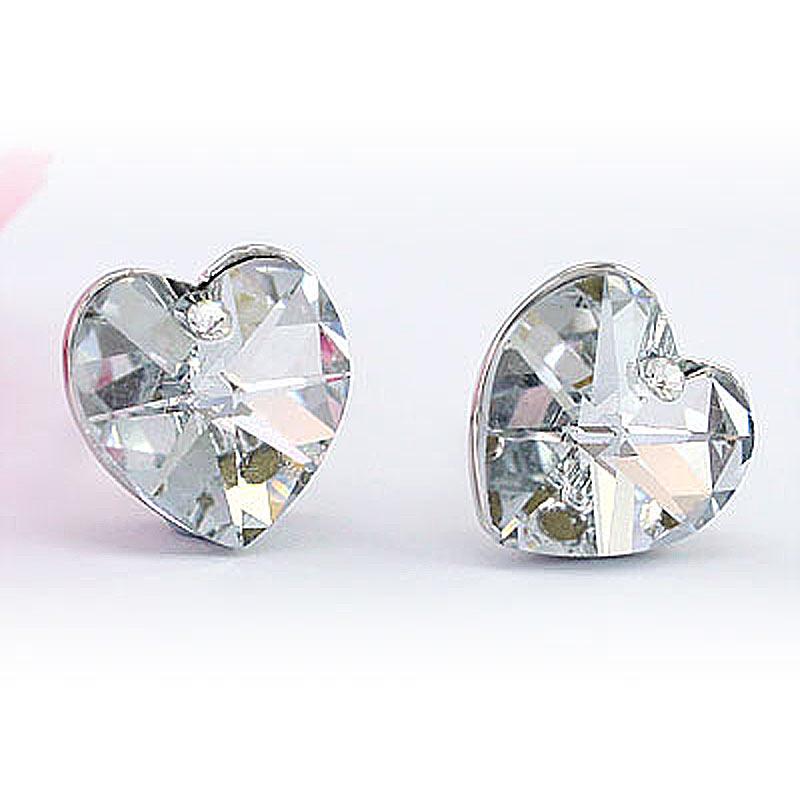 3 Carat Heart Earrings use Austrian Crystal XE501