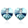 Load image into Gallery viewer, 3 Carat Aqua Blue Heart Earrings use Austrian Crystal XE502