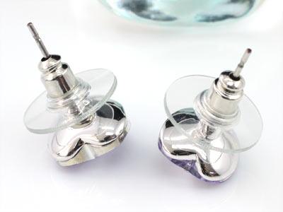 3 Carat Purple Heart Earrings use Austrian Crystal XE503