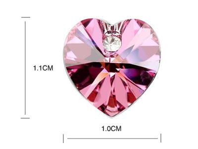 3 Carat Pink Heart Earrings use Austrian Crystal XE504