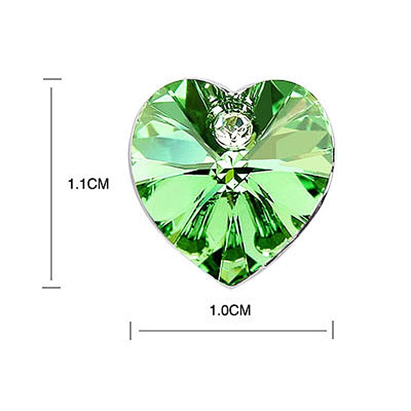 3 Carat Green Heart Earrings use Austrian Crystal XE505