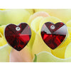 Load image into Gallery viewer, 3 Carat Dark Red Crystal Heart Stud Earrings XE506
