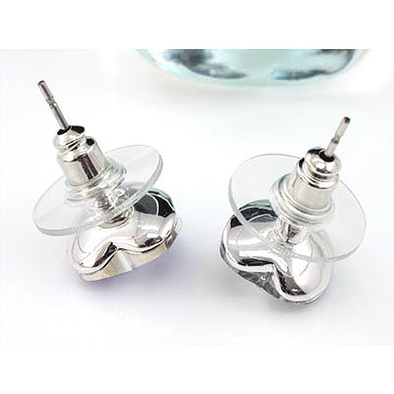 3 Carat Dark Red Crystal Heart Stud Earrings XE506