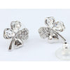 Load image into Gallery viewer, 4 Leaf Clover Flower Silver Earrings use Austrian Crystal XE516