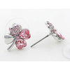 Load image into Gallery viewer, 4 Leaf Clover Flower Light Pink Earrings use Austrian Crystal XE520