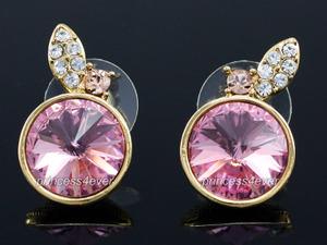 5 Carat Pink Stud Earrings use Austrian Crystal XE534