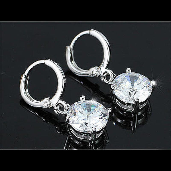 3 Carat Dangle Sparkling Bling  CZ Cubic Zirconia Earrings XE546