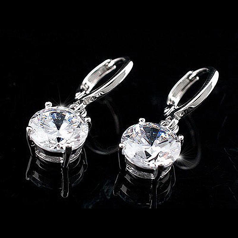 3 Carat Dangle Sparkling Bling  CZ Cubic Zirconia Earrings XE546