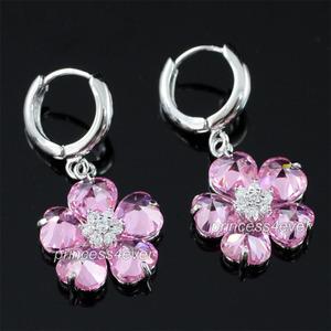 Dangle Flower 2.5 Carat Created Sapphire Earrings XE554