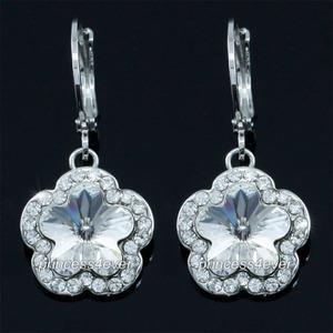 Dangle Flower Earrings use Austrian Crystal XE557