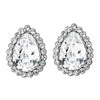 Load image into Gallery viewer, 2 Carat Silver Clear Pear Cut Stud Earrings use Austrian Crystal XE572