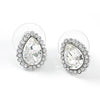 Load image into Gallery viewer, 2 Carat Silver Clear Pear Cut Stud Earrings use Austrian Crystal XE572